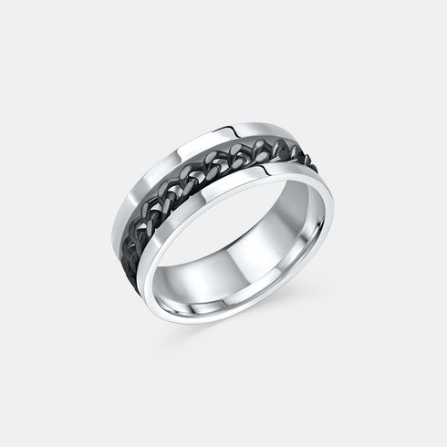 Bague Argent avec Chaîne